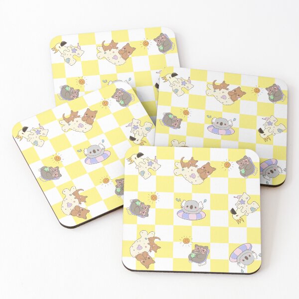Item preview, Summer Aussie animals at the beach All over (Yellow) designed and sold by HarunaMcDesigns.