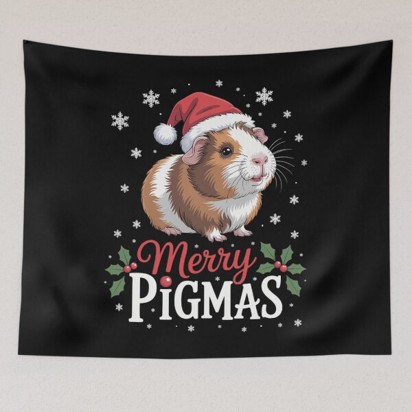 Item preview, Merry Pigmas Face Mask Funny Guinea Pig Christmas Santa Xmas designed and sold by brynatshop.