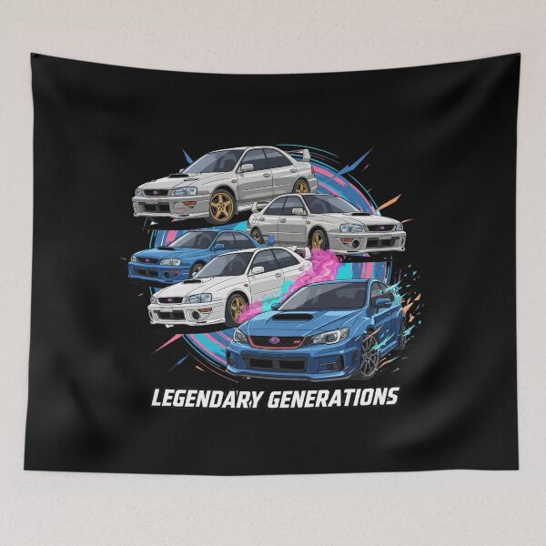 Item preview, STI GENERATIONS | Silver Synthwave Car Evolution & JDM Art designed and sold by nhstaruna.