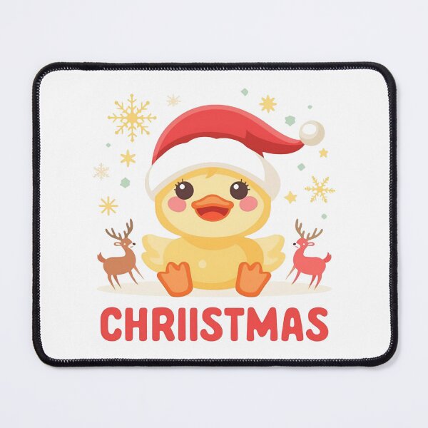 Item preview, Cute Baby Duck in Santa Hat With Christmas Theme, Adorable Holiday Card Illustration For Kids And Family designed and sold by KanDa-Shop.