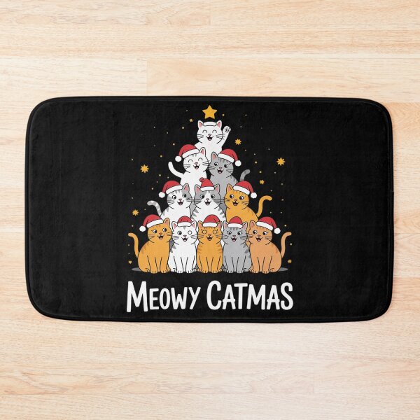 Aperçu de l'œuvre Pyjama Meowy Catmas Cat Arbre de Noël Pyjamas de Noël Femmes Filles créée et vendue par HuValverdeArt.