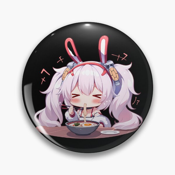 Item preview, Laffey Enjoying Ramen Azur Lane Anime Kawaii Chibi Moment designed and sold by Raslbazola.
