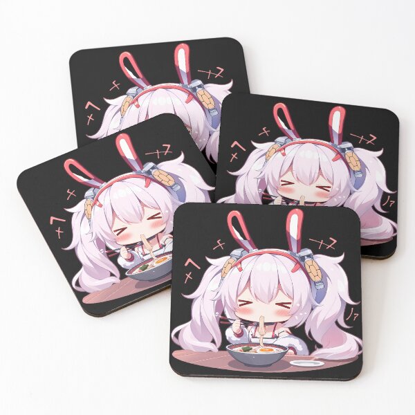 Item preview, Laffey Enjoying Ramen Azur Lane Anime Kawaii Chibi Moment designed and sold by Raslbazola.