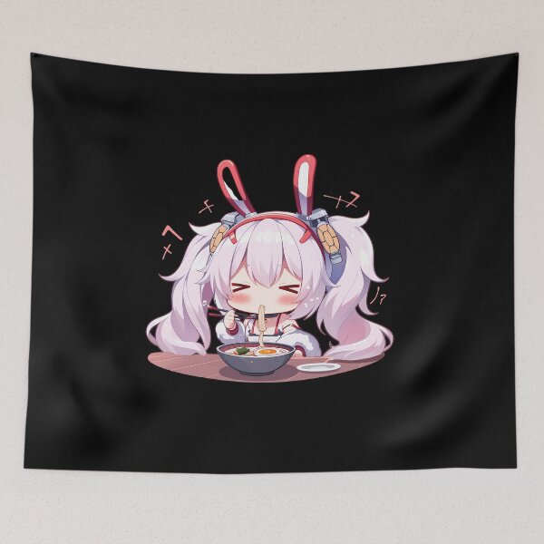 Item preview, Laffey Enjoying Ramen Azur Lane Anime Kawaii Chibi Moment designed and sold by Raslbazola.