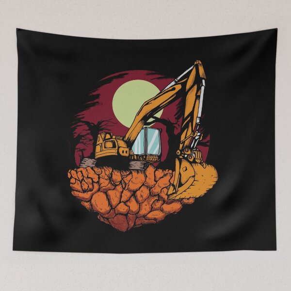 Item preview, Excavator on night designed and sold by damnoverload.