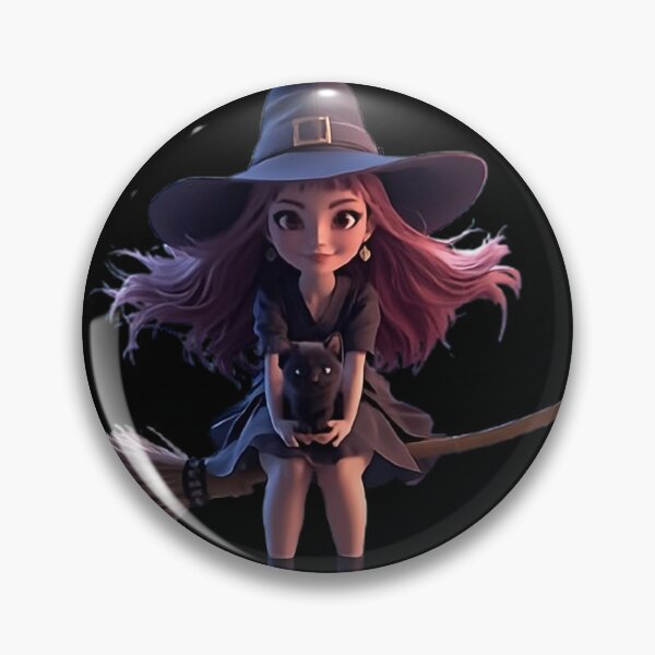 Item preview, Cute Halloween Witch on a Broom designed and sold by pixelandpine.