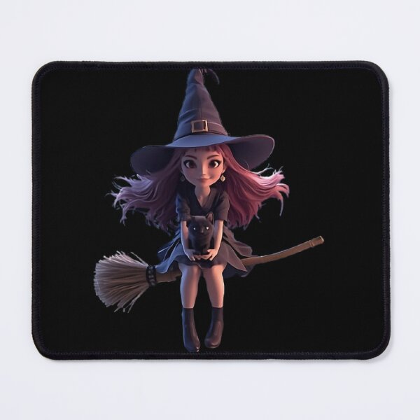 Item preview, Cute Halloween Witch on a Broom designed and sold by pixelandpine.