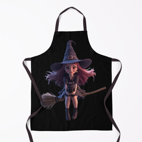 Item preview, Cute Halloween Witch on a Broom designed and sold by pixelandpine.
