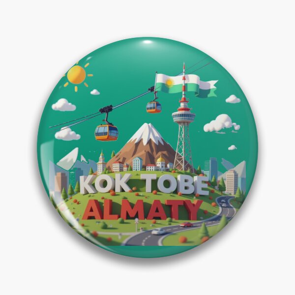 Item preview, Kok Tobe Hill  Title: Kok Tobe Hill – Funny 3D Sketch of Almaty’s Sky View,  designed and sold by PaintMeWorld.