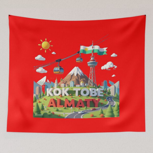 Item preview, Kok Tobe Hill  Title: Kok Tobe Hill – Funny 3D Sketch of Almaty’s Sky View,  designed and sold by PaintMeWorld.