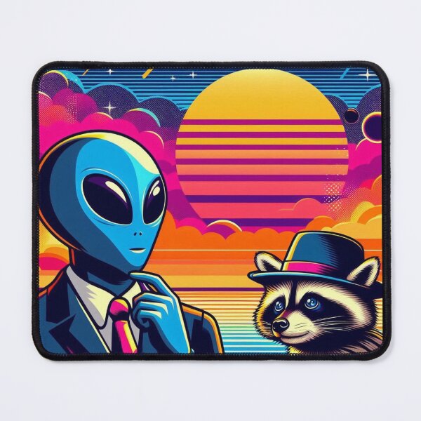 Item preview, alien and cute funny raccoon designed and sold by Dogandesighn.