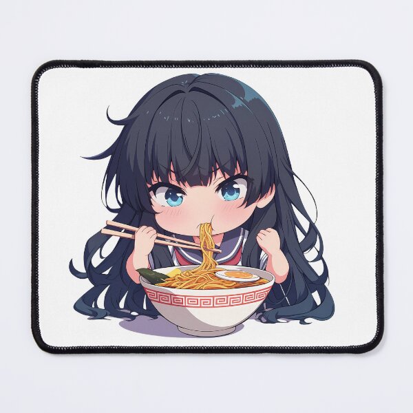 Item preview, Saten Ruiko Enjoying Delicious Ramen Chibi Anime from A Certain Scientific Railgun designed and sold by Raslbazola.