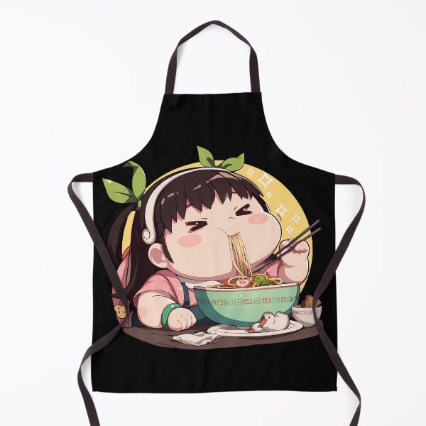 Item preview, Mayoi Hachikuji Chibi Kawaii Anime Girl Eating Ramen from Bakemonogatari designed and sold by Raslbazola.