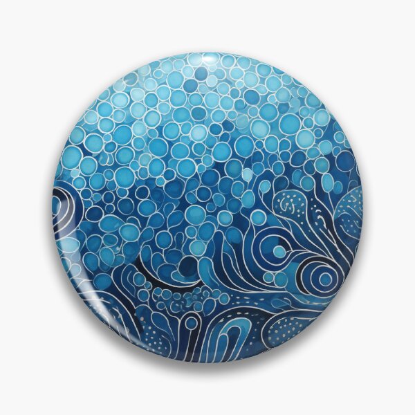 Item preview, Arte de puntos de inspiración aborigen - Abstracto con olas designed and sold by GrinGalore.