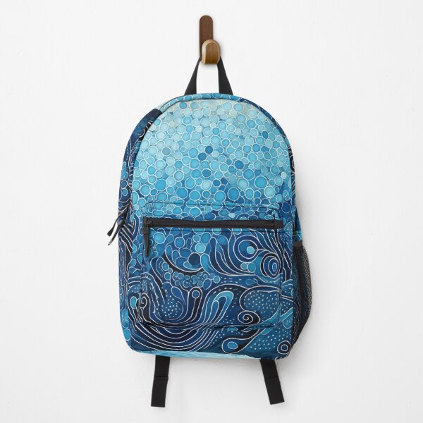 Item preview, Arte de puntos de inspiración aborigen - Abstracto con olas designed and sold by GrinGalore.