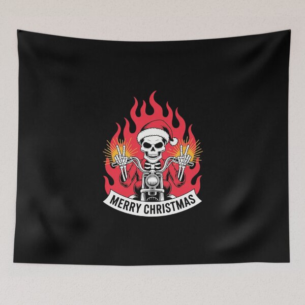 Item preview, Xmas Biker Skull - Sons of Biking Rocker Motorbike designed and sold by DeadlockCrew.