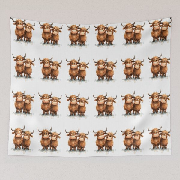 Item preview, Cute HiGHLaND CoW PRiNT SCoTTiSH ' The Bouncers ' Designs BY SHiRLeY MacARTHuR designed and sold by Shirley MacArthur Art.