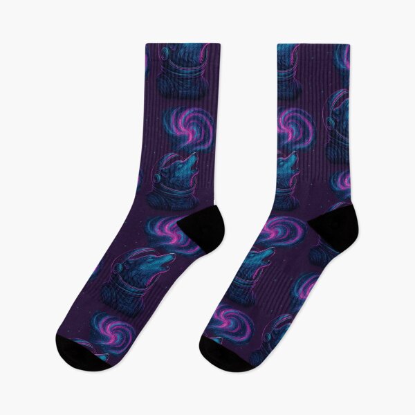 Item preview, Lunar Howl — Astronaut Wolf Under a Neon Nebula designed and sold by OandSDesigns23.