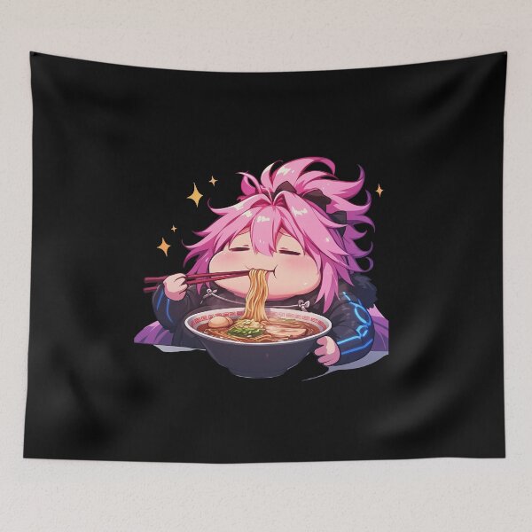 Item preview, Shielder Mash Kyrielight Chibi Anime Girl Enjoying Delicious Ramen from Fate Grand Order designed and sold by Raslbazola.