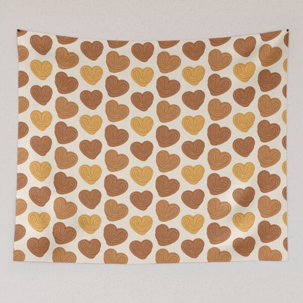 Item preview, Seamless pattern of heart shaped cinnamon bun designed and sold by Panna Limon Store.