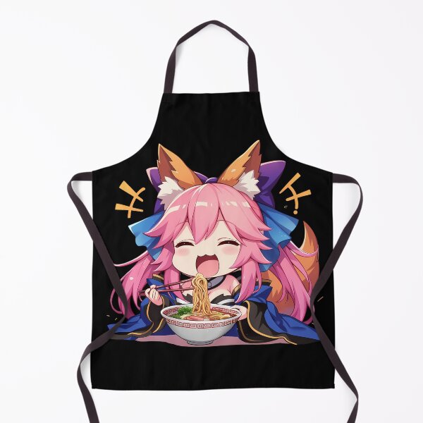 Item preview, Caster Tamamo no Mae Chibi Fox Girl Anime Enjoying Ramen from Fate Grand Order designed and sold by Raslbazola.