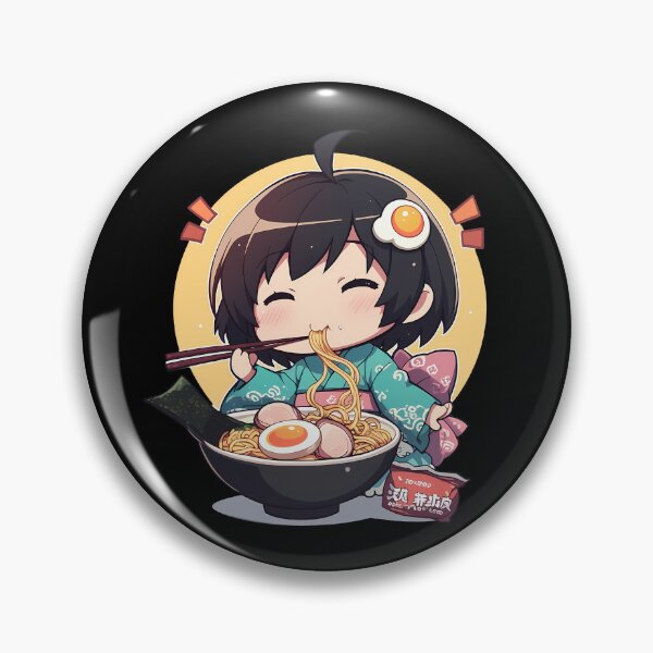 Item preview, Tsukihi Araragi Cute Chibi Anime Girl Eating Ramen from Bakemonogatari designed and sold by Raslbazola.
