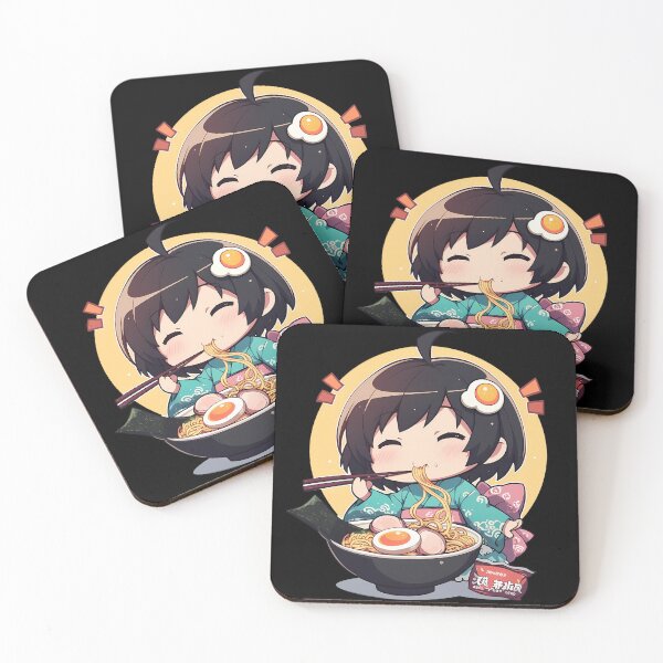 Item preview, Tsukihi Araragi Cute Chibi Anime Girl Eating Ramen from Bakemonogatari designed and sold by Raslbazola.