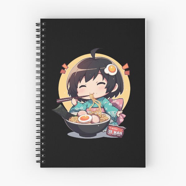 Item preview, Tsukihi Araragi Cute Chibi Anime Girl Eating Ramen from Bakemonogatari designed and sold by Raslbazola.