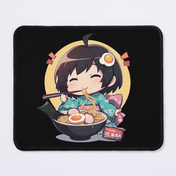 Item preview, Tsukihi Araragi Cute Chibi Anime Girl Eating Ramen from Bakemonogatari designed and sold by Raslbazola.