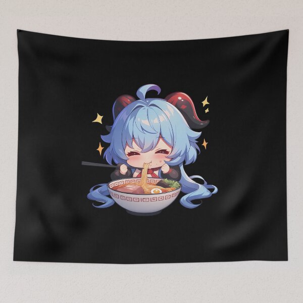 Item preview, Game Adorable Ganyu Ramen Feast Genshin Impact Kawaii Anime Chibi Girl Style designed and sold by Raslbazola.