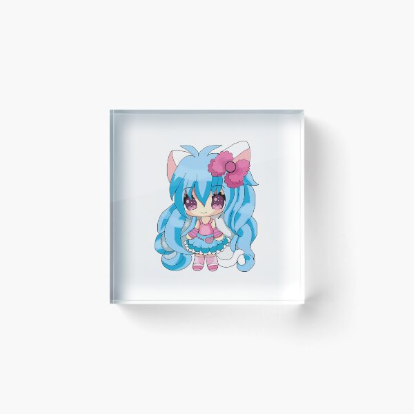 Item preview, Cute Chibi Girl With Blue Hair And Big Bow designed and sold by ladypoeart.