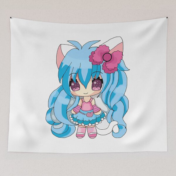 Item preview, Cute Chibi Girl With Blue Hair And Big Bow designed and sold by ladypoeart.