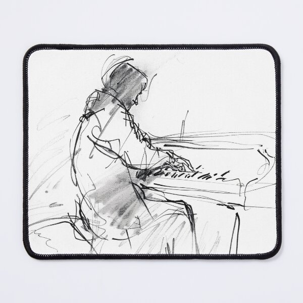 Item preview, Minimal Abstract Pianist Sketch designed and sold by SleekLineSketches.