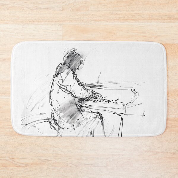 Item preview, Minimal Abstract Pianist Sketch designed and sold by SleekLineSketches.