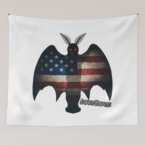 Item preview, Mothman Silhouette with American Flag designed and sold by AdirondacKuriosities.
