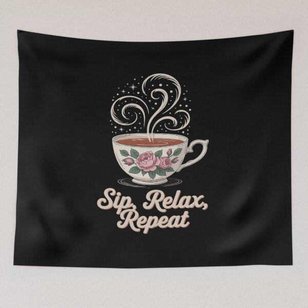 Item preview, Sip Relax Repeat Tea Lover Cozy Vibes designed and sold by PeteHomenick.