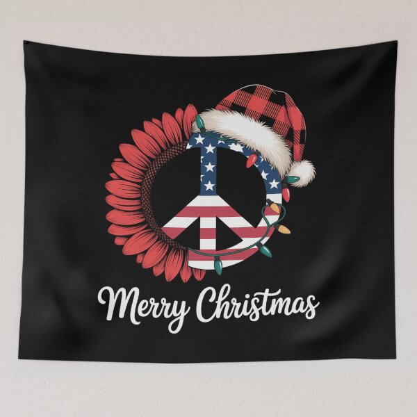 Item preview, Ph Red Plaid Peace Sign Christmas Lights Hippie Pajamas Xmas designed and sold by blueyeeti.