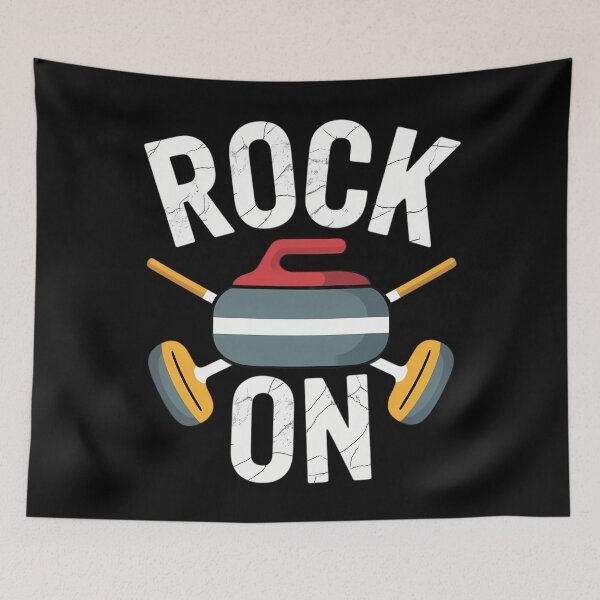 Item preview, Rock on curling Broom curler Winter ice Sports lover Curling designed and sold by blueyeeti.