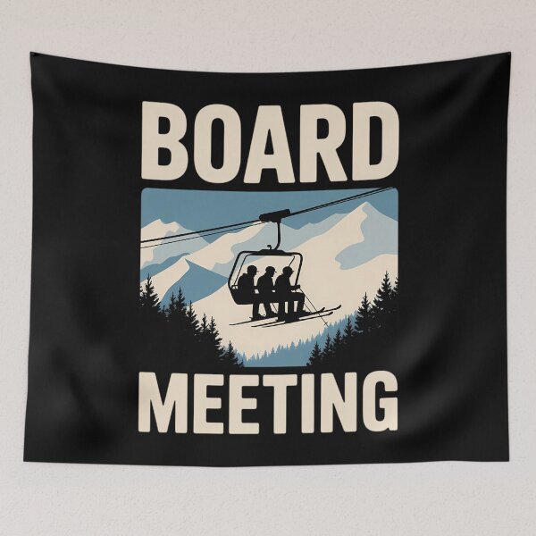 Item preview, Snowboard Board Meeting Ski Lift Skier Winter Sports designed and sold by blueyeeti.