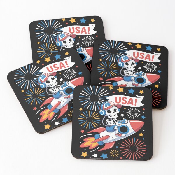 Item preview, Skeleton Gamer 4th of July American Flag Gaming designed and sold by PeteHomenick.