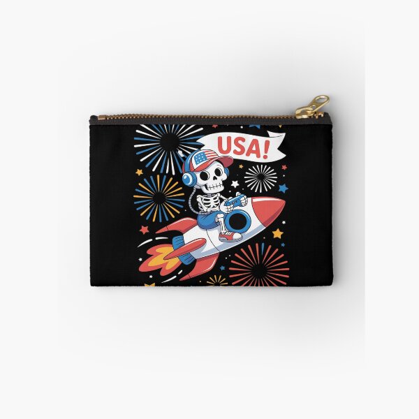 Item preview, Skeleton Gamer 4th of July American Flag Gaming designed and sold by PeteHomenick.