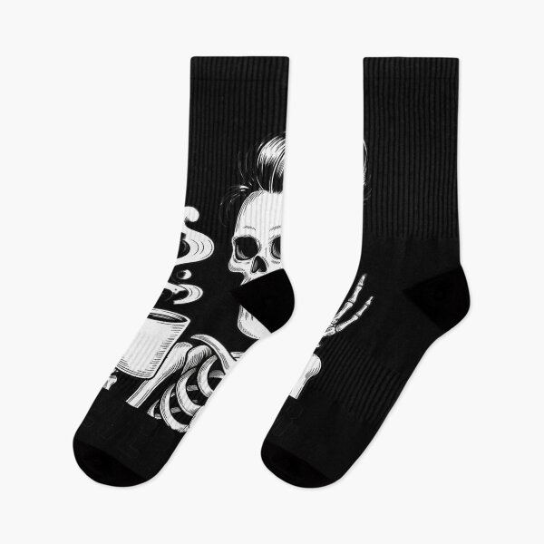 Item preview, Skeleton Messy Bun Drinking Coffee Never Better designed and sold by PeteHomenick.
