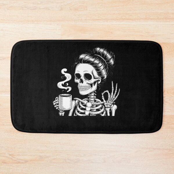 Item preview, Skeleton Messy Bun Drinking Coffee Never Better designed and sold by PeteHomenick.