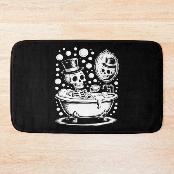 Item preview, Skeleton Skull in Bubble Bath drinking Coffee designed and sold by PeteHomenick.