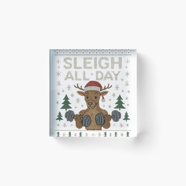 Item preview, Sleigh All Day – Christmas Gym Reindeer designed and sold by SavageTeamArt.
