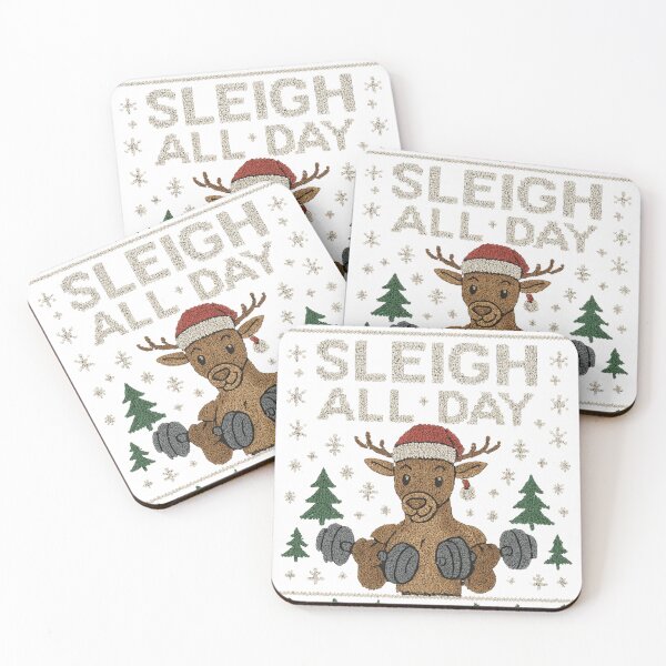 Item preview, Sleigh All Day – Christmas Gym Reindeer designed and sold by SavageTeamArt.