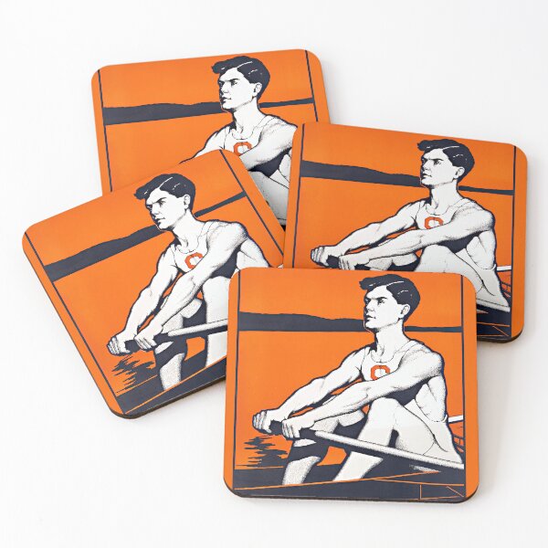 Item preview, Vintage University Rowing illustration 1905. Orange Black, White. designed and sold by Shoot-The-Moon.