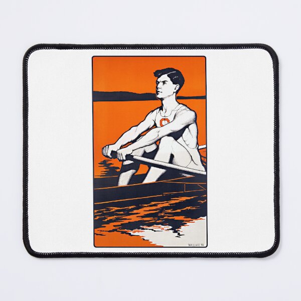 Item preview, Vintage University Rowing illustration 1905. Orange Black, White. designed and sold by Shoot-The-Moon.