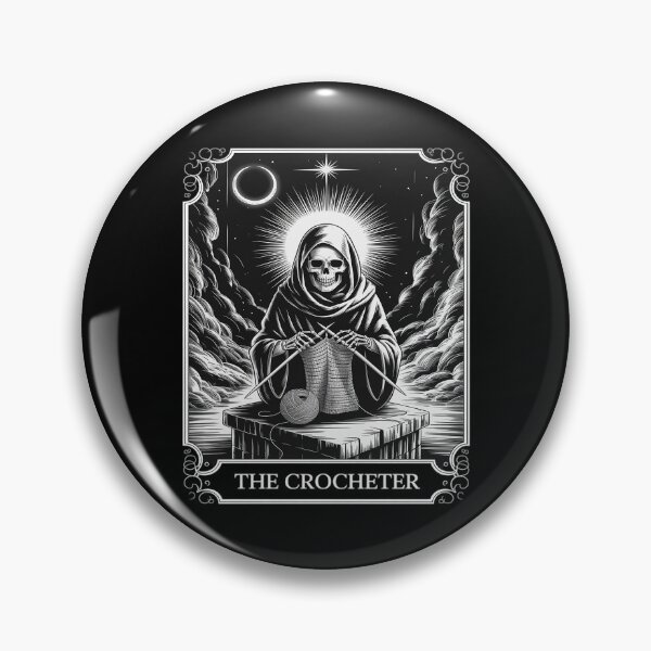 Artikelvorschau, Skelett Tarot Karte Häkeln Stricken Liebhaber Dark Fiber Magic entworfen und verkauft von PeteHomenick.