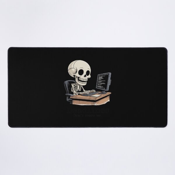 Item preview, Skeleton Typing at Desk with Computer Monitor designed and sold by PeteHomenick.